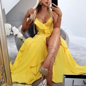 canary yellow maxi dress